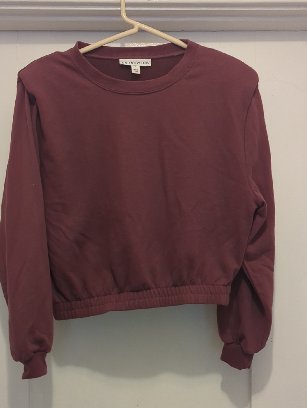 Women's Maroon Padded Shoulder Crop